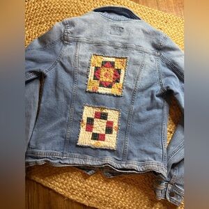 Light Wash Quilt Block Denim Jacket M